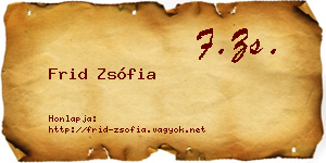 Frid Zsófia névjegykártya