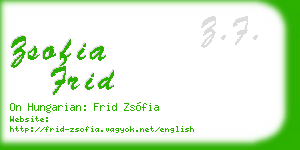 zsofia frid business card