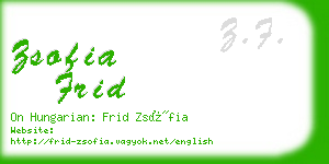zsofia frid business card